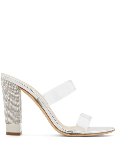 Giuseppe Zanotti Aurelia Embellished-heel Sandals In Grau