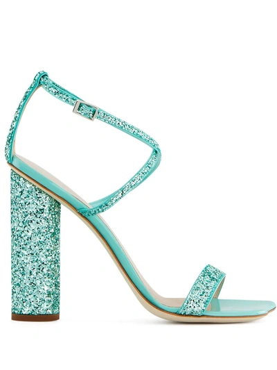 Giuseppe Zanotti Tara Glitter-detail Sandals In Grün