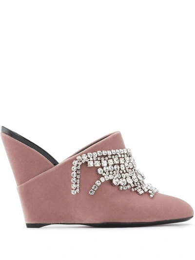 Giuseppe Zanotti Deva Crystal-embellished Wedges Mules In Rosa