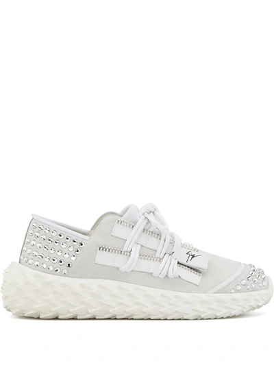 Giuseppe Zanotti Urchin Embellished Low-top Trainers In Weiss