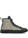 GIUSEPPE ZANOTTI BLABBER STUDDED HIGH-TOP SNEAKERS