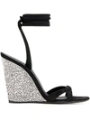 GIUSEPPE ZANOTTI MANOLA STRASS CRYSTAL-WEDGE SANDALS