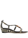 Giuseppe Zanotti Adelaide Snakeskin-effect Sandals In Grau