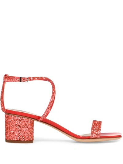 Giuseppe Zanotti Tara Glitter Sandals In Rot