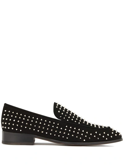 Giuseppe Zanotti Garrison Embellished Loafers In Schwarz