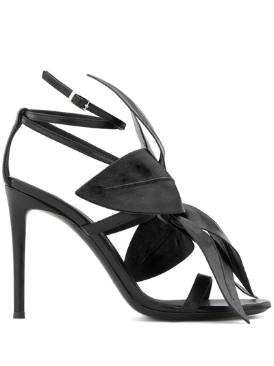 Giuseppe Zanotti Lilium Floral-embellished Stiletto Sandals In Black