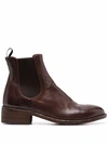 Officine Creative Leather Chelsea Boots In Braun