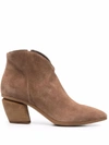 Officine Creative Suede Ankle Boots In Nude