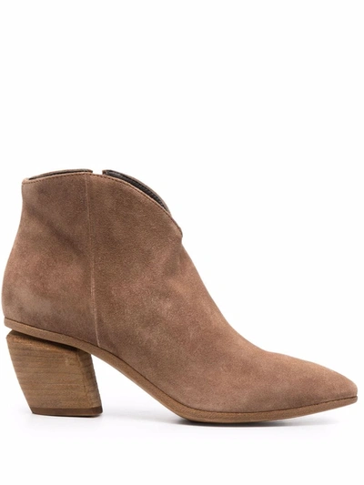 Officine Creative Suede Ankle Boots In Nude