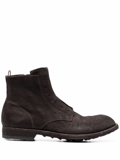Officine Creative Arbus Laceless Boots In Braun