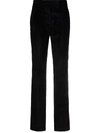 Fabiana Filippi Corduroy Striped Trousers Elasticated Waist In Schwarz