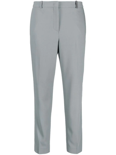 Fabiana Filippi High-waisted Cropped Wool Trousers In Blau