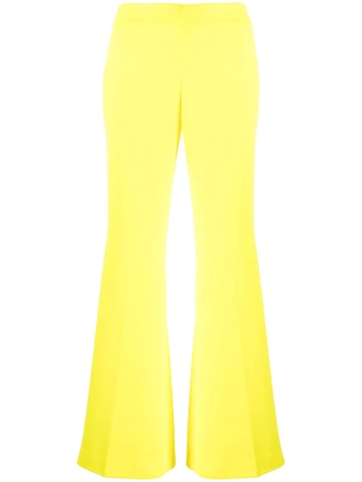 P.a.r.o.s.h High-waisted Flared Leg Trousers In Yellow