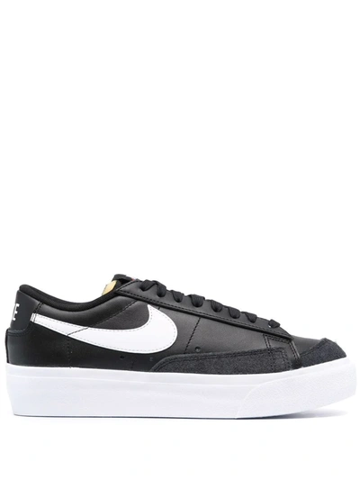 Nike Women's Court Vision Alta Leather Platform Casual Sneakers From Finish Line In Black