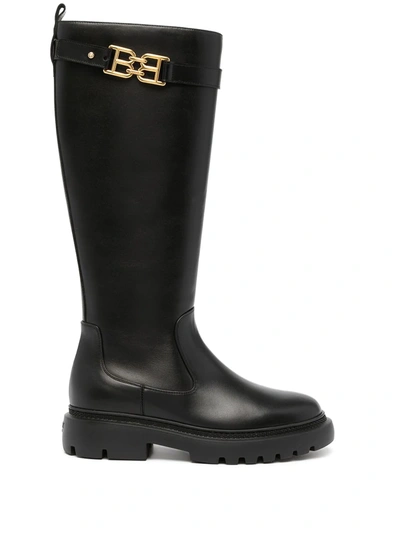 Bally 30mm Gaila Leather Tall Boots In Black