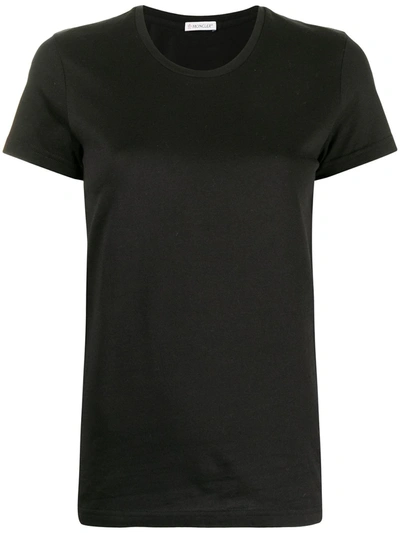 Moncler Cotton Short-sleeve Tonal Logo T-shirt In Black