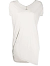 Rick Owens Oversized Asymmetric Shaped T-shirt In Milk