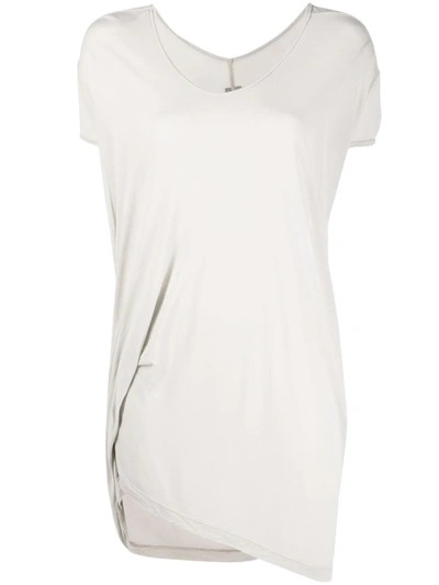 Rick Owens Oversized Asymmetric Shaped T-shirt In Milk