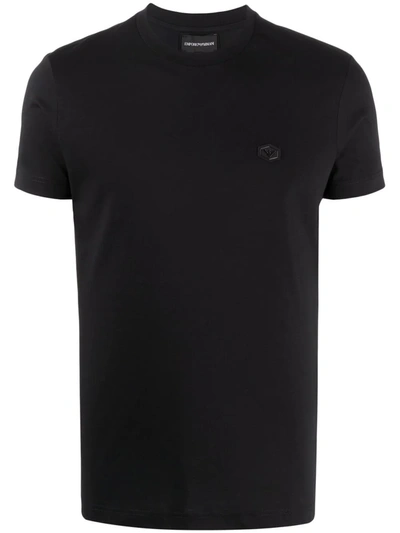 Emporio Armani Logo-patch Short-sleeved T-shirt In Schwarz