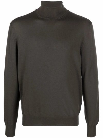 D4.0 Roll Neck Knitted Jumper In Braun