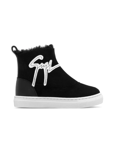 Giuseppe Zanotti Kids' Cyril Jr. High-top Sneakers In Black