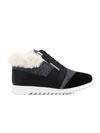 GIUSEPPE ZANOTTI RUNNER JR FAUX FUR-TRIM TRAINERS