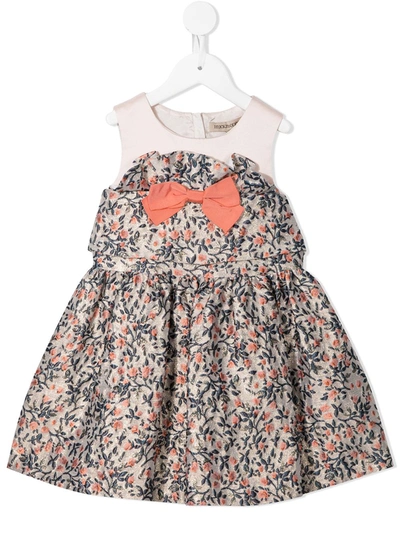 Hucklebones London Kids' Floral-print Ruffled Dress In Pink