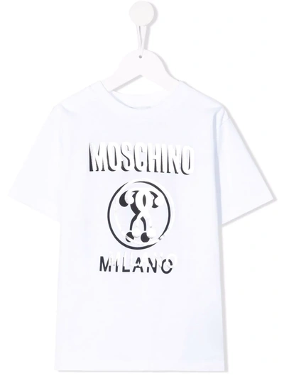 Moschino Kids' Logo-print Cotton T-shirt In White