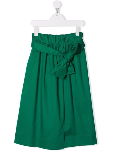 Marni Teen Gathered Cotton Skirt In Green