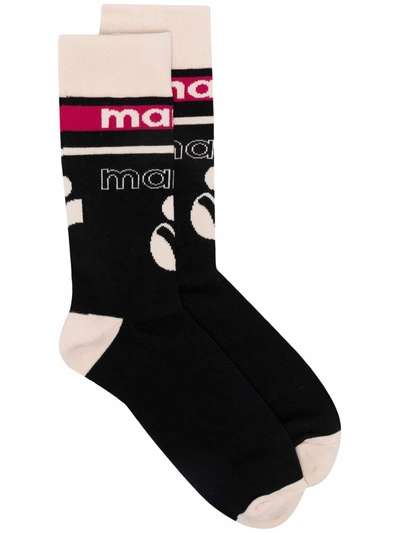 Isabel Marant Étoile Logo-intarsia Socks In Black