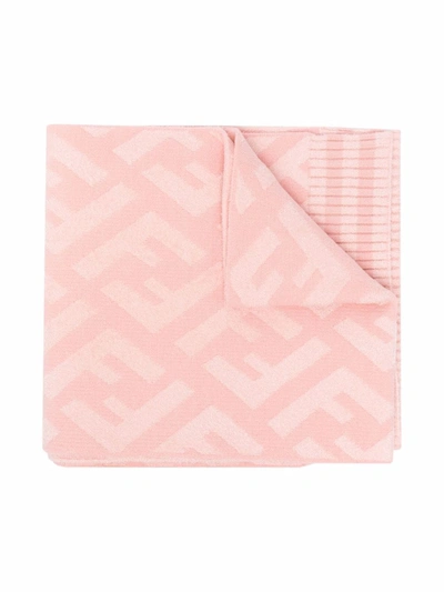 Fendi Kids' Monogram-pattern Scarf In Pink