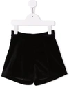 Bonpoint Velvet-effect Zip Shorts In Black