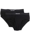 Tom Ford Two-pack Stretch Cotton And Modal-blend Briefs In Black