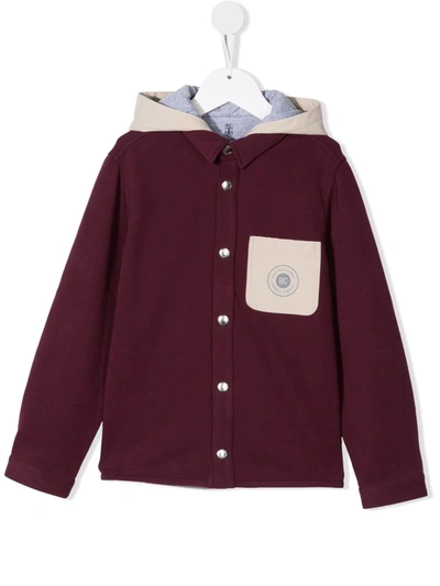 Brunello Cucinelli Babies' Patch-detail Hooded Jacket In Red