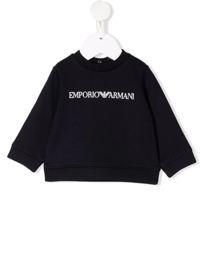 Emporio Armani Babies' Logo-print T-shirt In Blue