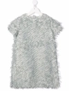 Il Gufo Metallic-textured Shift Dress In Grey