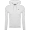 Lacoste Embroidered-logo Stretch-cotton Hoodie In White