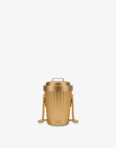 Moschino Gold Trash Can Shoulder Bag