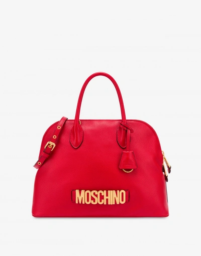 Moschino Lettering Logo Hand Bag In Red