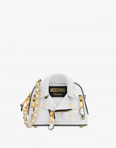 Moschino Biker Shoulder Bag In White