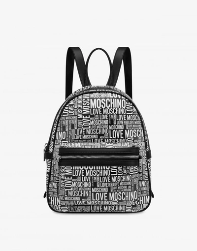 Love Moschino Allover Logo Backpack In Black