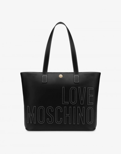 Love Moschino Embroidery Logo Shopper In Black