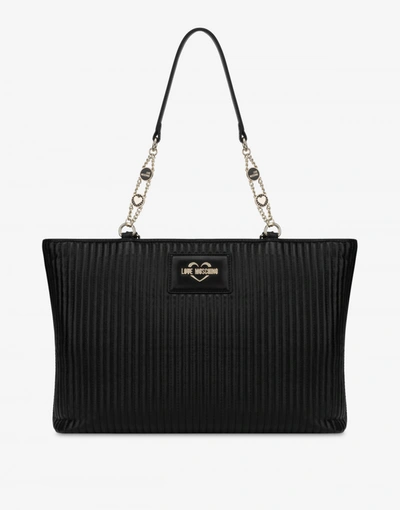 Love Moschino Fashion Quilted Shopper In Black