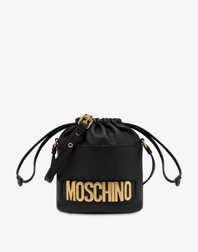 Moschino Lettering Logo Bucket Bag In Pastel Pink