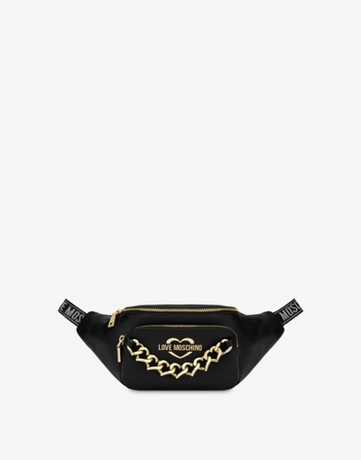 Love Moschino Heart-chain Trim Belt Bag In Black
