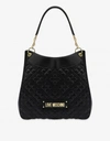 LOVE MOSCHINO SHINY QUILTED HOBO BAG