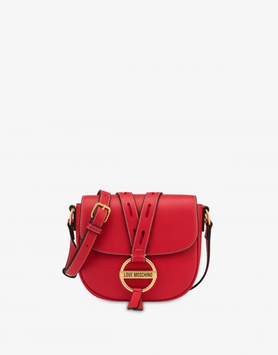 Love Moschino Round Buckle Shoulder Bag In Red