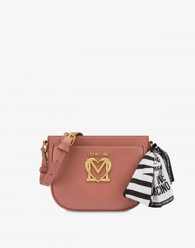 Love Moschino Shoulder Bag With Foulard In Antique Pink