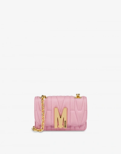 Moschino Mini Quilted M Bag With Shoulder Strap In White