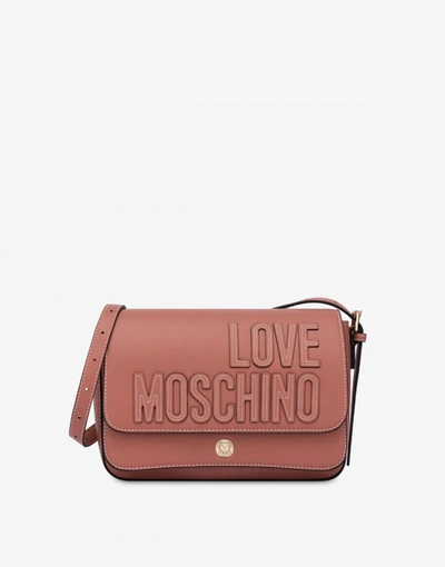 Love Moschino Embroidery Logo Shoulder Bag In Black